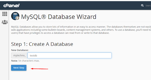 database dan User MySQL telah selesai dibuat