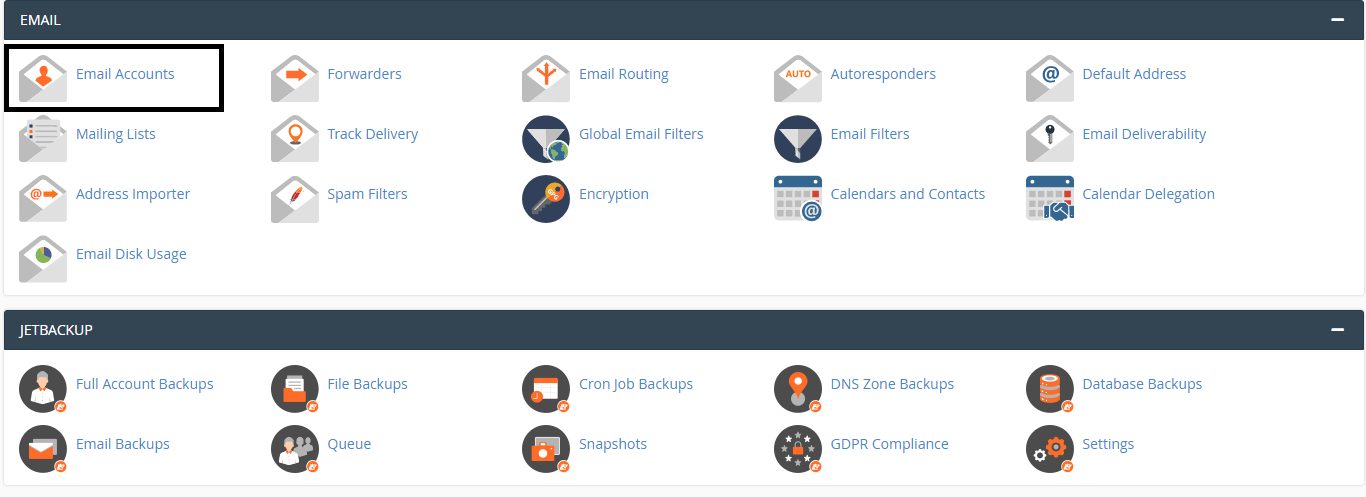 email accounts di cpanel