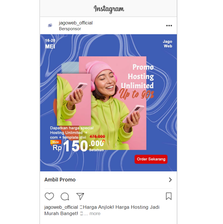 instagram ads hosting murah jagoweb