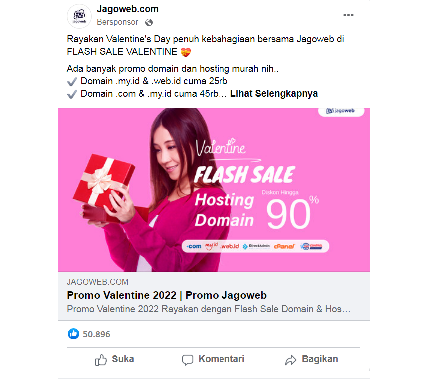 facebook ads hosting murah jagoweb