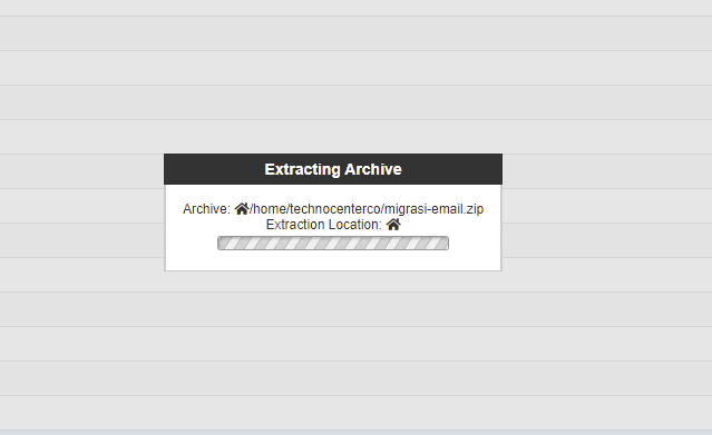 proses extract file di cpanel
