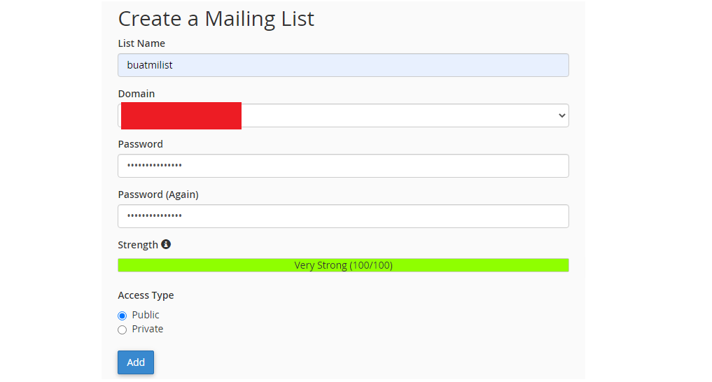 buat mailing list baru