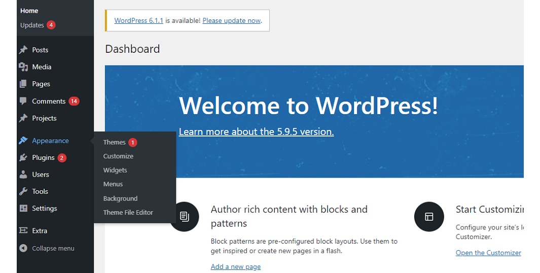  Dashboard Wordpress