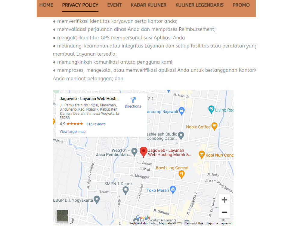 Contoh Embed Maps Di Halaman Website