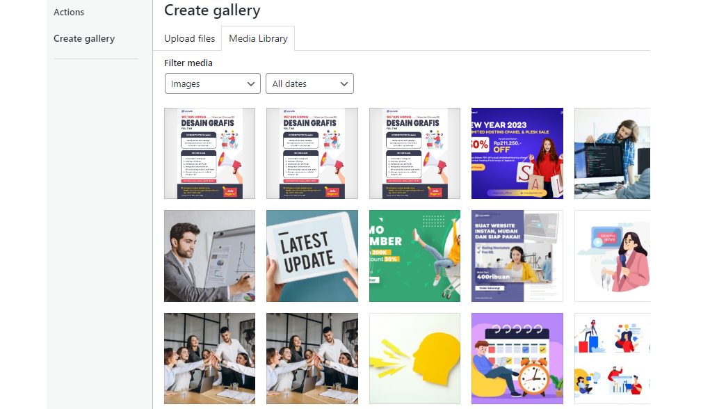 Pilih Gambar | Cara Memasang Banner di Wordpress | Artikel Jagoweb