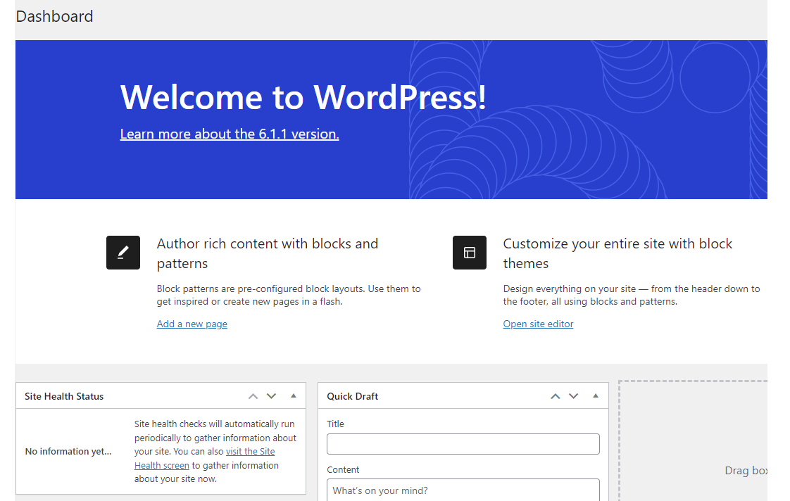 Wordpress Berhasil di Install dan Bisa Digunakan
