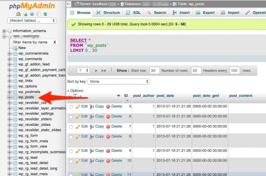Cara Hapus Spam Postingan WordPress di phpMyAdmin | Knowledge Base