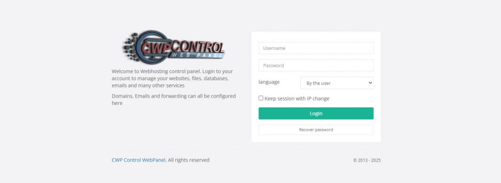 Tutorial Mengganti Password Control Web Panel (CWP) | Knowledge Base