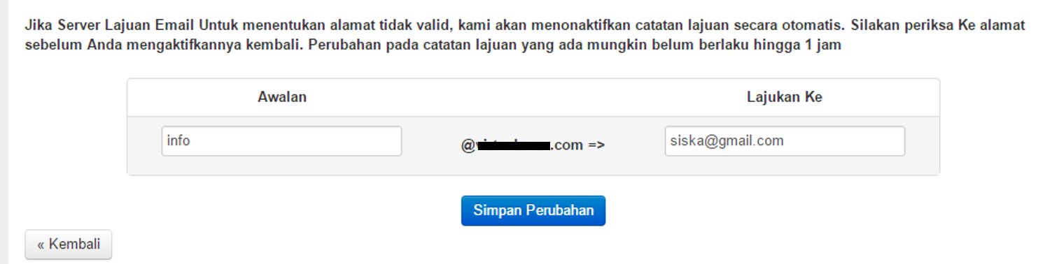 email forwarding domain blogger