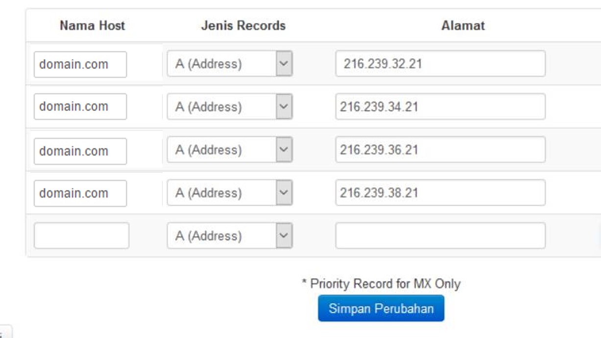 hasil setting dns google